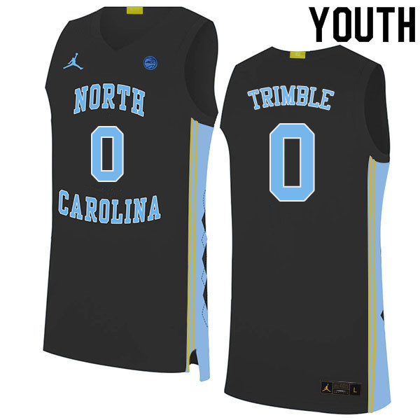 Youth #0 Seth Trimble North Carolina Tar Heels College Basketball Jerseys Sale-Black - Click Image to Close